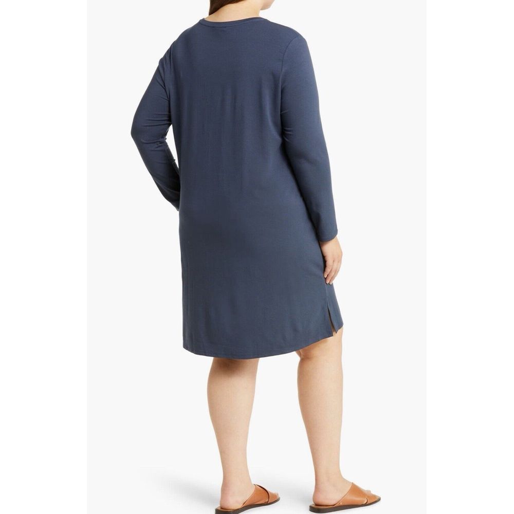 NEW Eileen Fisher Long Sleeve Jersey Shift Dress Crewneck Size‎ 3X - Picture 2 of 10